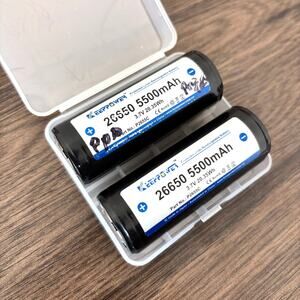 Keeppower 26650 Batteries Rechargeable 5500mAH 3.7V Button Top - Pack of 2